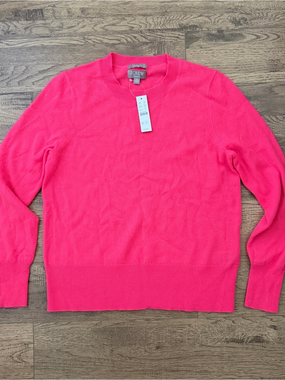NWT$128 J. Crew 💯 Cashmere Classic-Fit Crewneck Sweater - Coral Pink, M, Medium